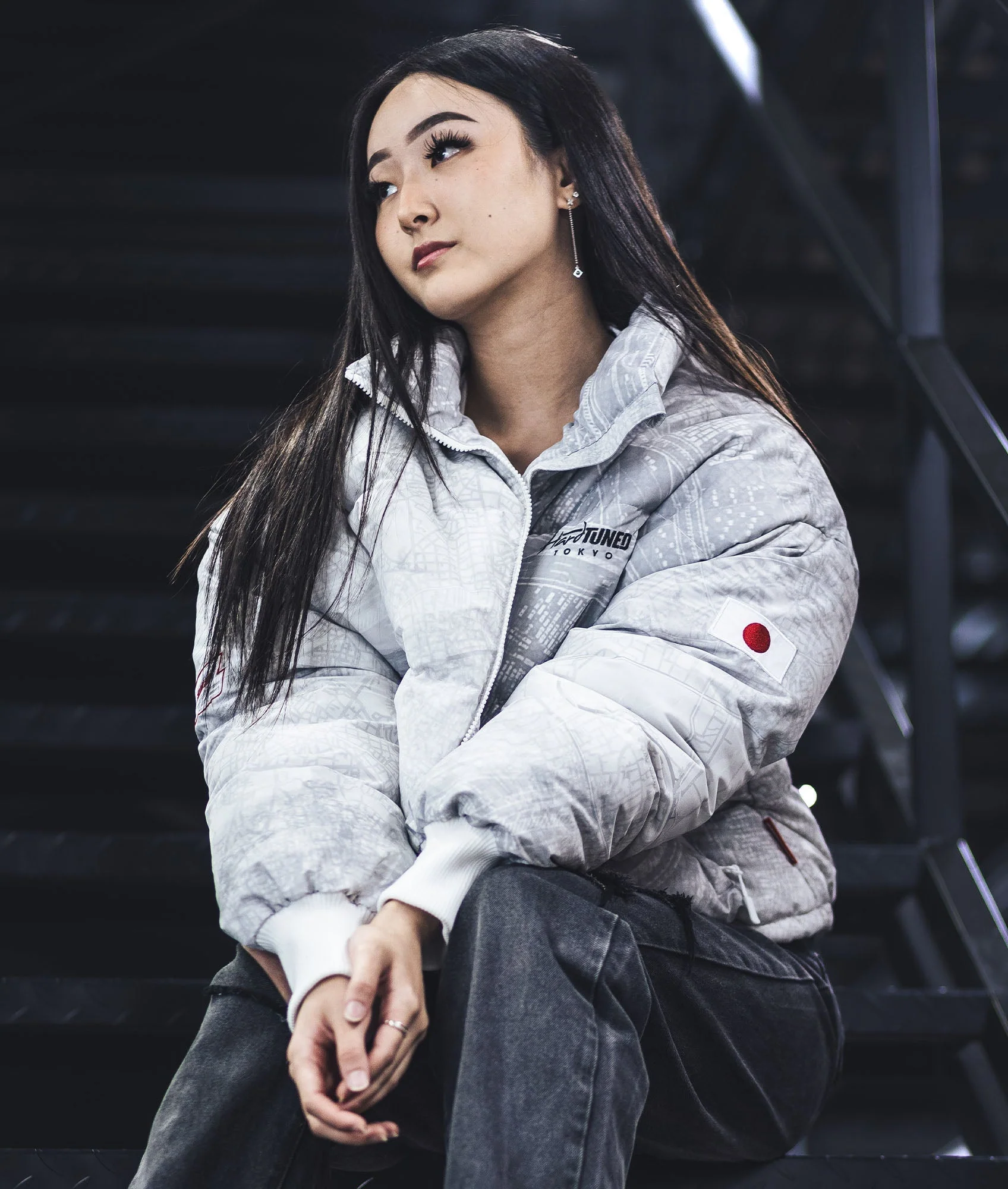 Womens Shuto White Puffer Jacket - Image 2