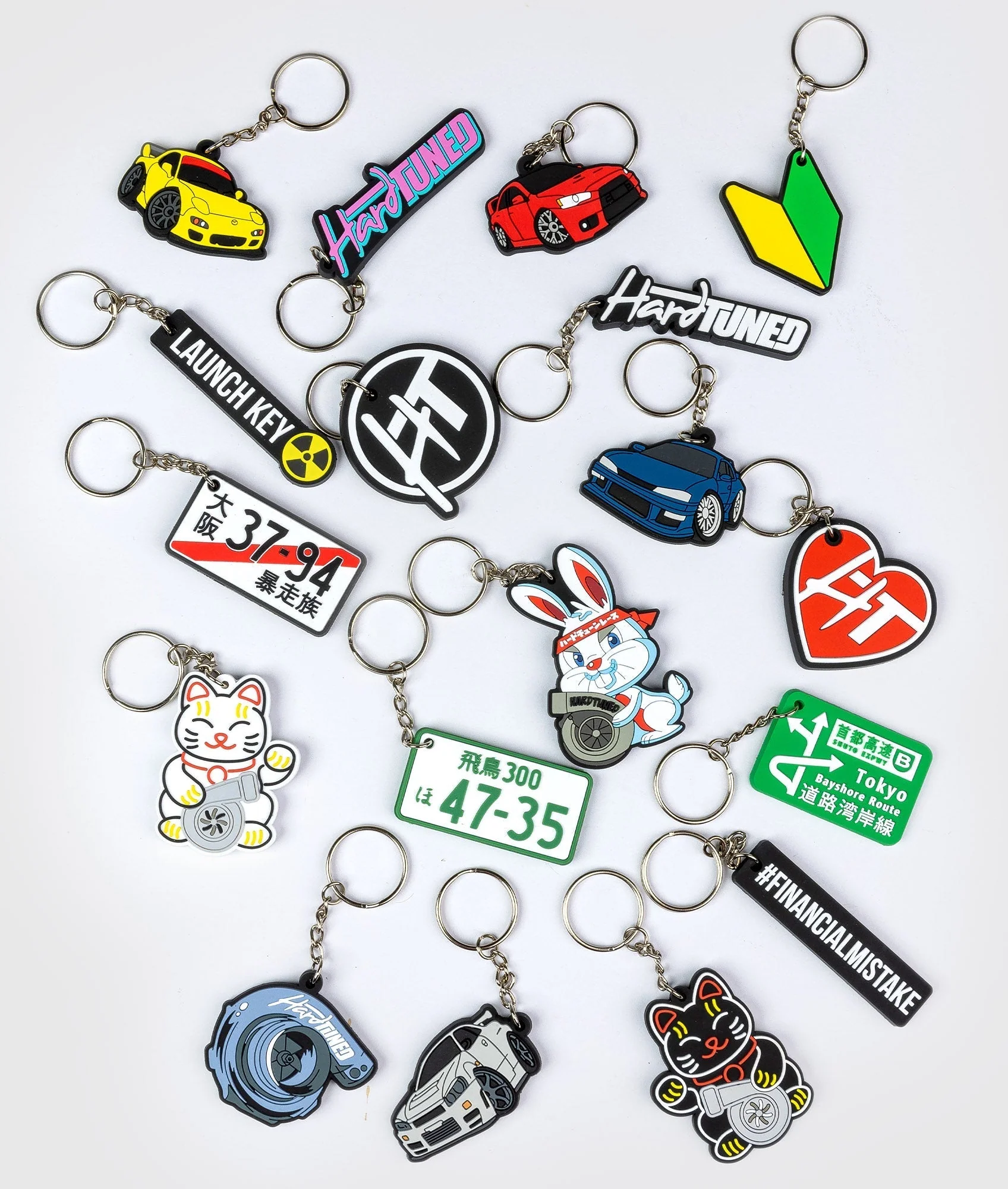 License Plate Stripe Rubber Key Ring - Image 4