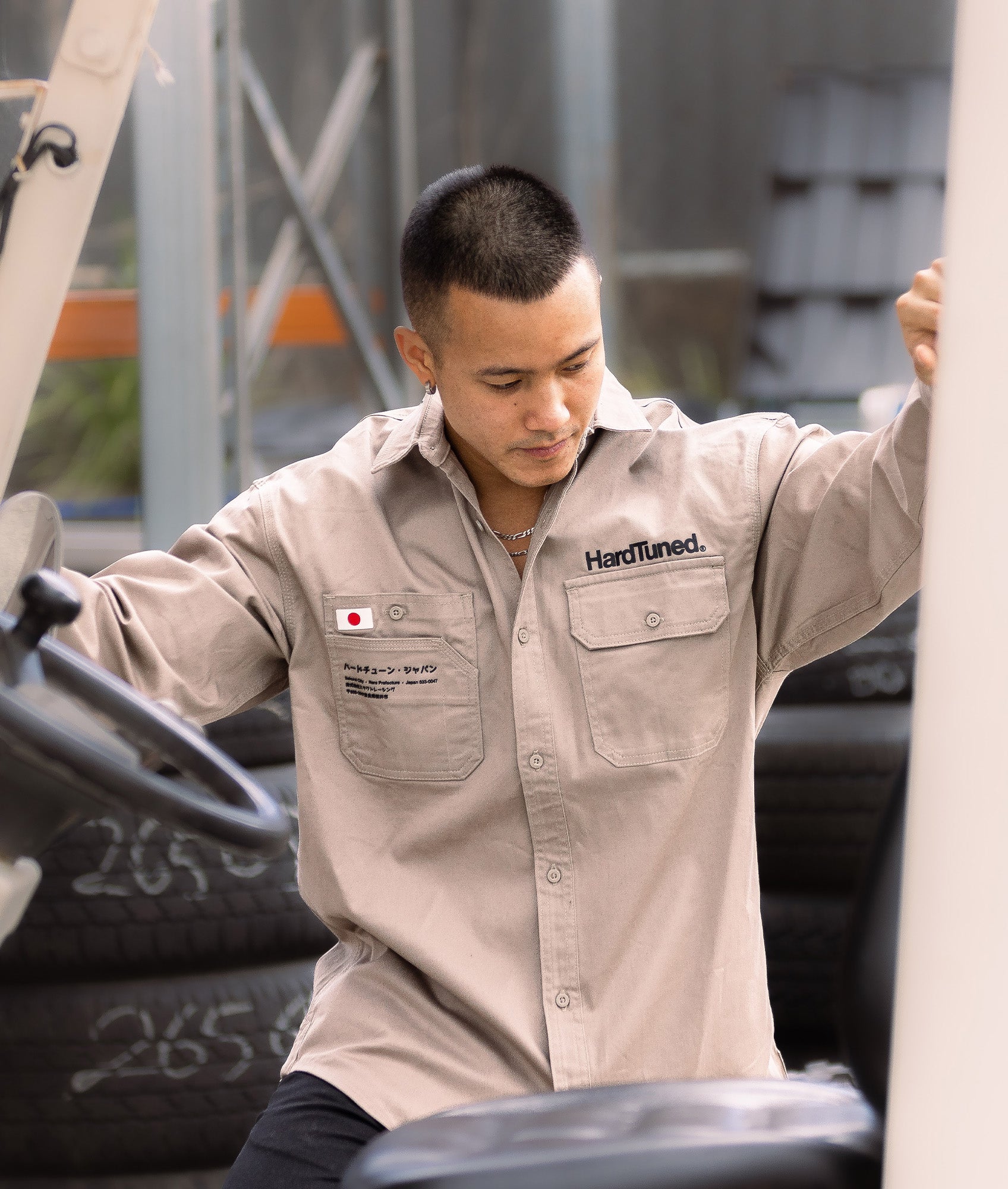 Hardtuned Long Sleeve Work Shirt - Tan - Image 5