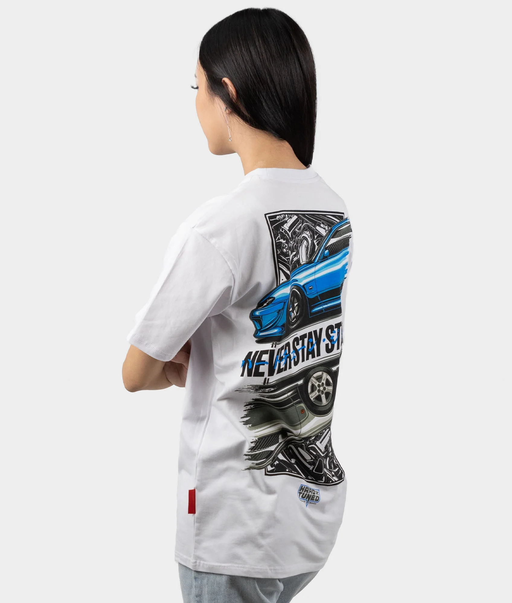 Nissan Silvia S15 Never Stay Stock Womens Tee - Image 4