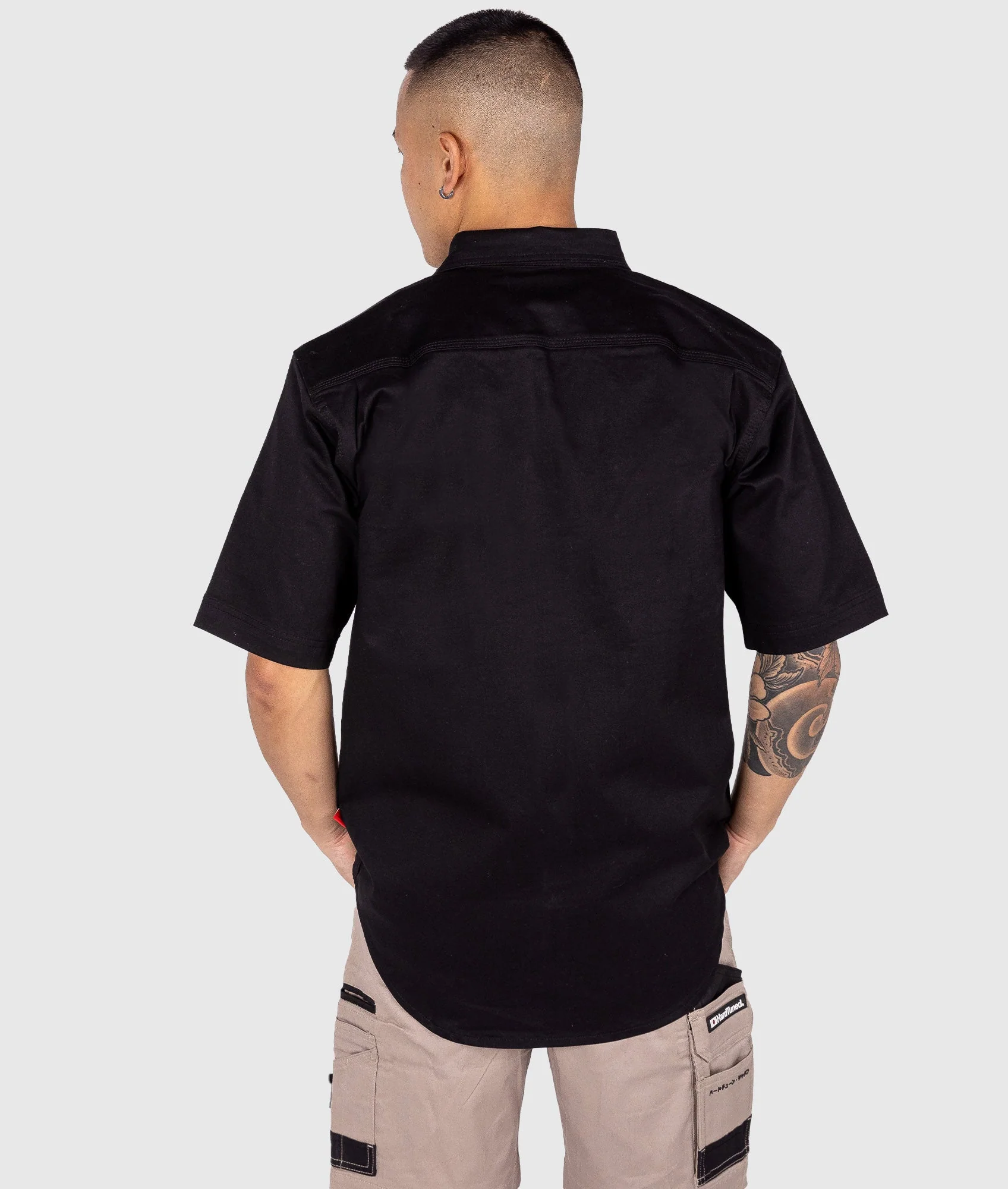Short Sleeve Work Shirt - Black - Image 3