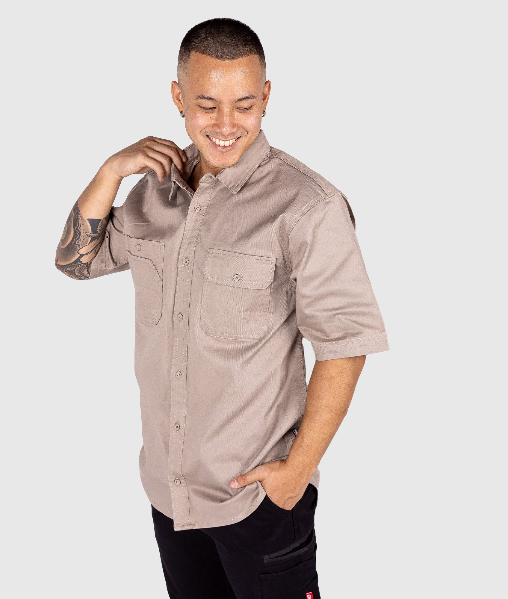 Short Sleeve Work Shirt - Tan