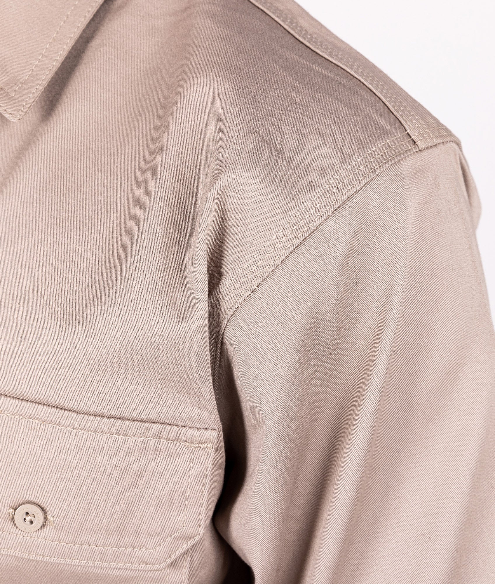 Short Sleeve Work Shirt - Tan - Image 5