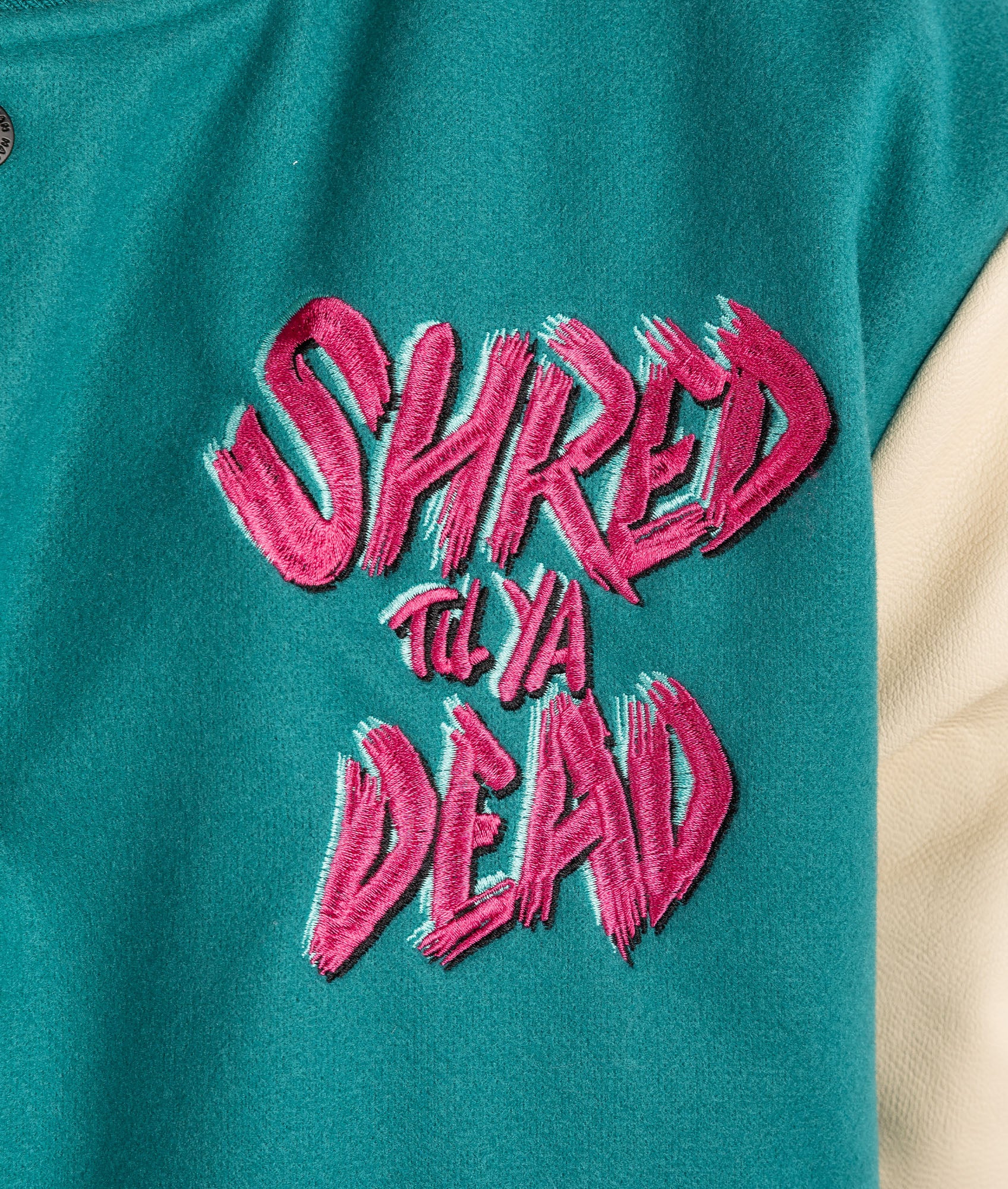 Shred Til Ya Dead Varsity Jacket - Image 9