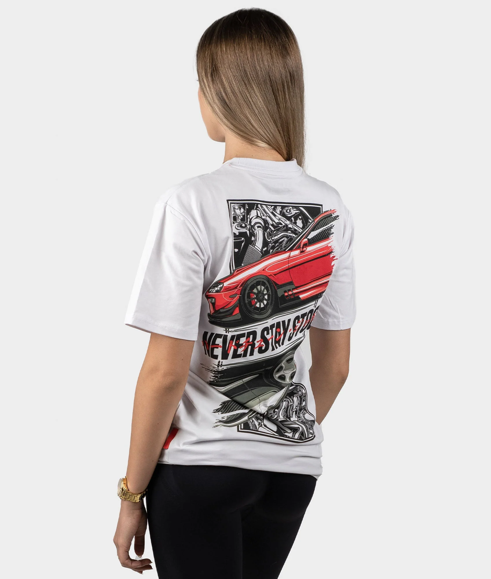 Toyota Supra Never Stay Stock Womens Tee - Image 6