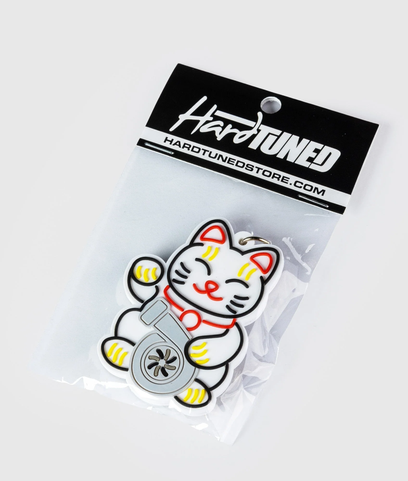 White Kitty Rubber Key Ring - Image 3
