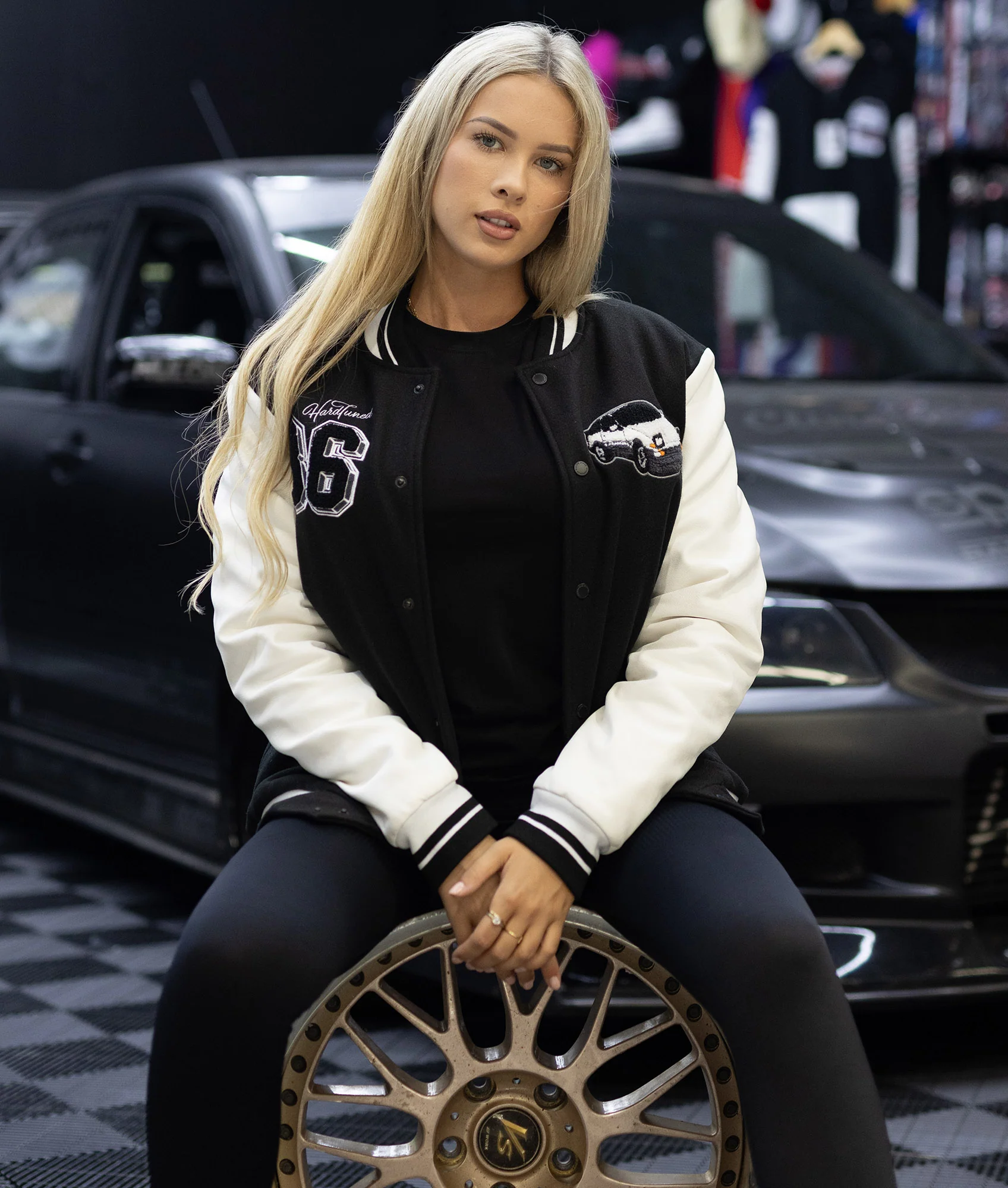 Womens AE86 Drivers Club Varsity Jacket - Image 7