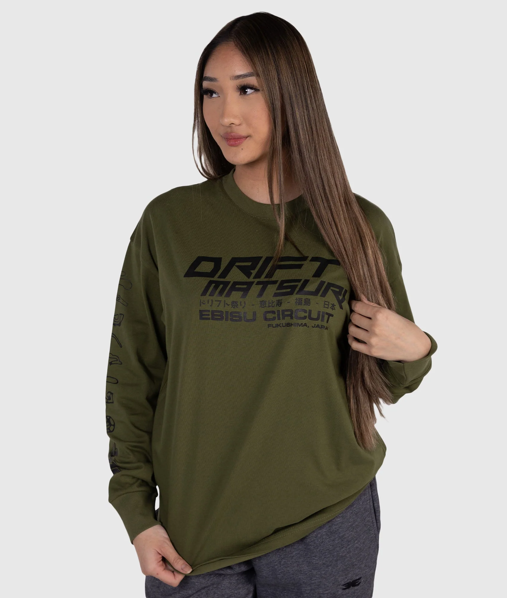 Womens Drift Matsuri Track Tee - Khaki - Image 3