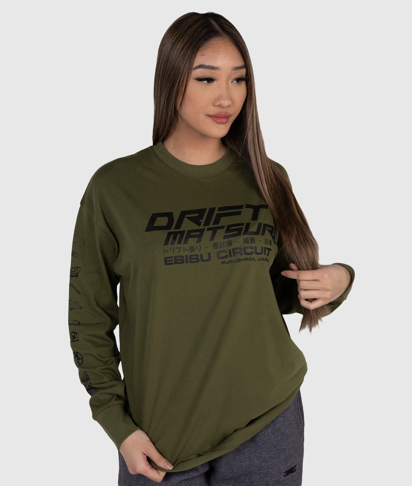Womens Drift Matsuri Track Tee - Khaki - Image 8