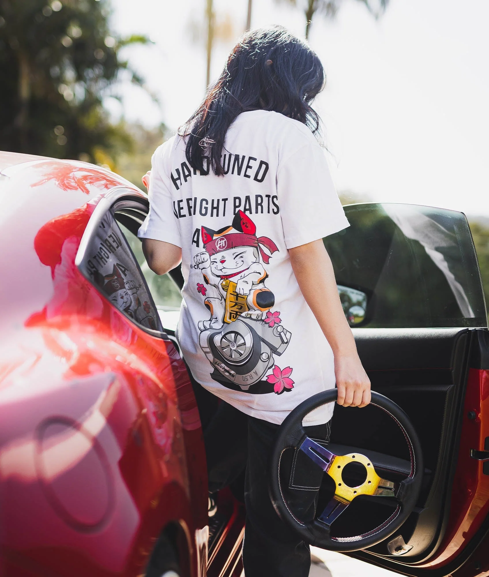 Women's Oversized Overnight Parts Kitty Tee - Image 2