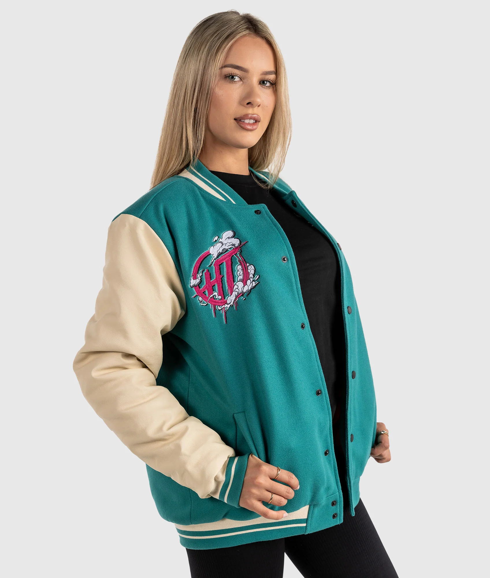 Womens Shred Til Ya Dead Varsity Jacket - Image 5