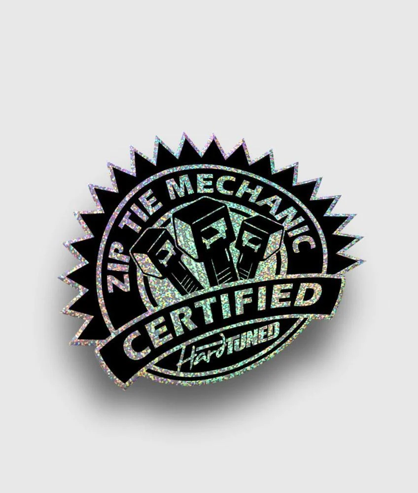 Zip Tie Mechanic Sticker - Glitter